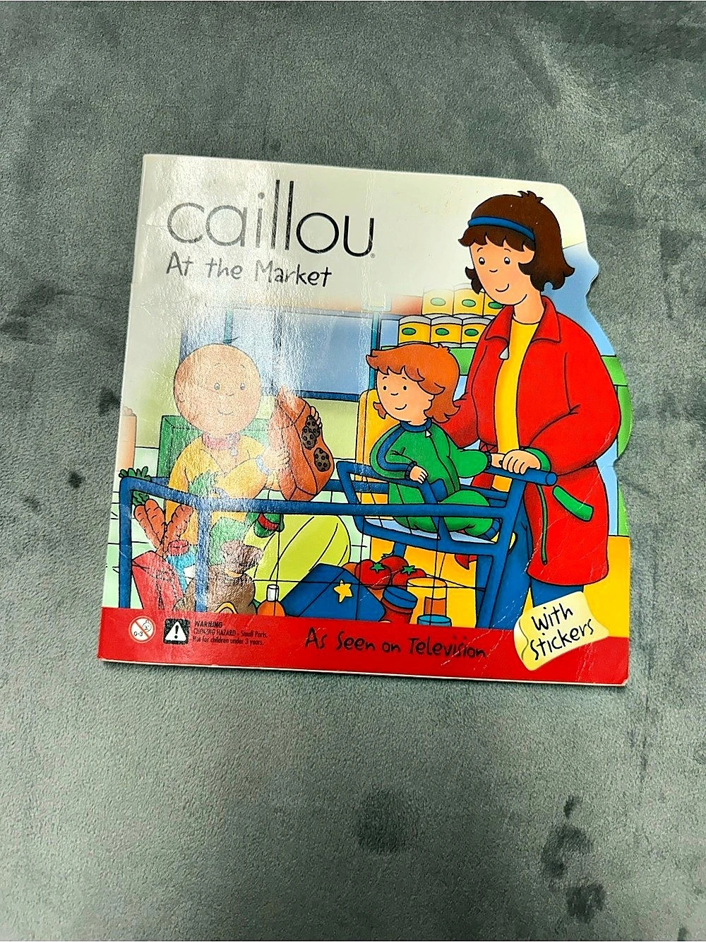 Chouette Caillou At the Market Children's Learning Book Red & Blue